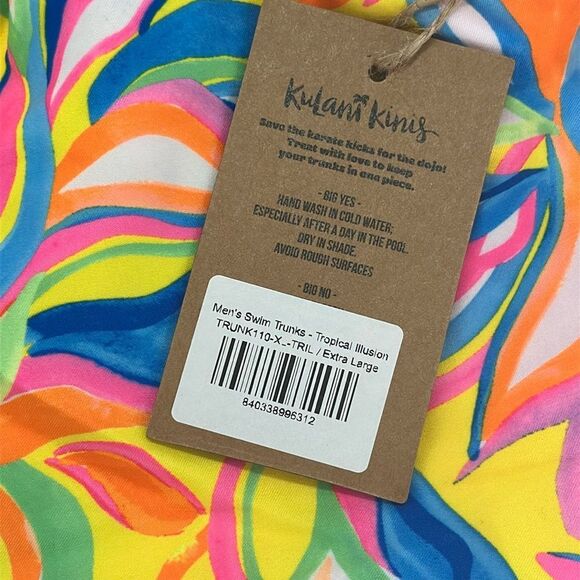 Kulani Kinis Swim Trunks Tropical Illusion Size XL New With Tags‎ - Picture 8 of 8